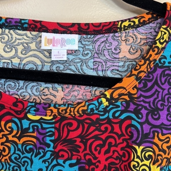 LulaRoe Julia dress size Large colorful - Picture 2 of 6